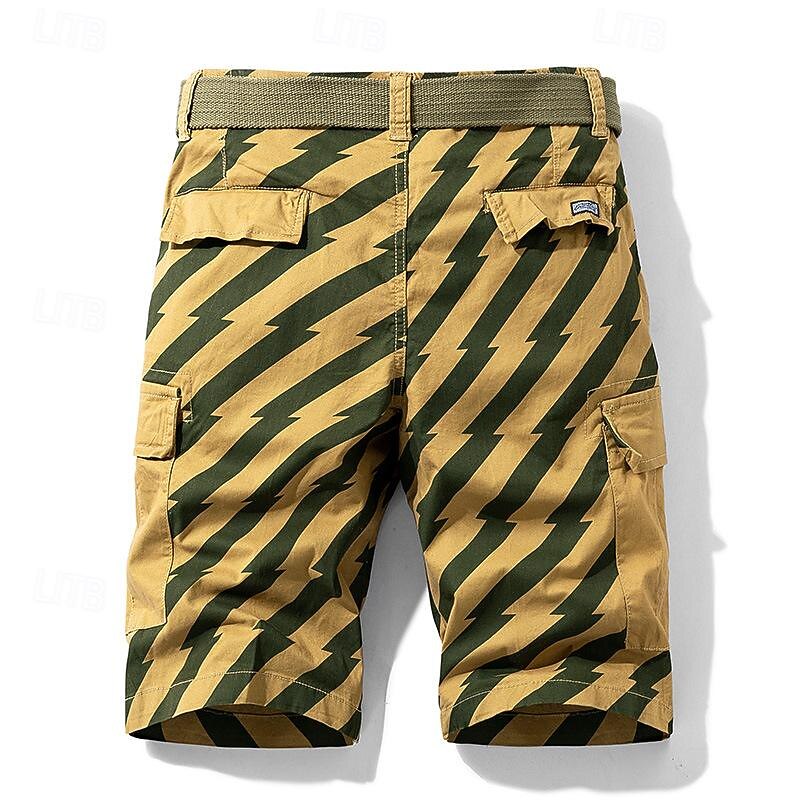 Men's Tactical Shorts Cargo Shorts Shorts Buttons Multi Pocket Stripe Wearable Knee Length Outdoor Daily Camping & Hiking Fashion Classic Black Army Green2