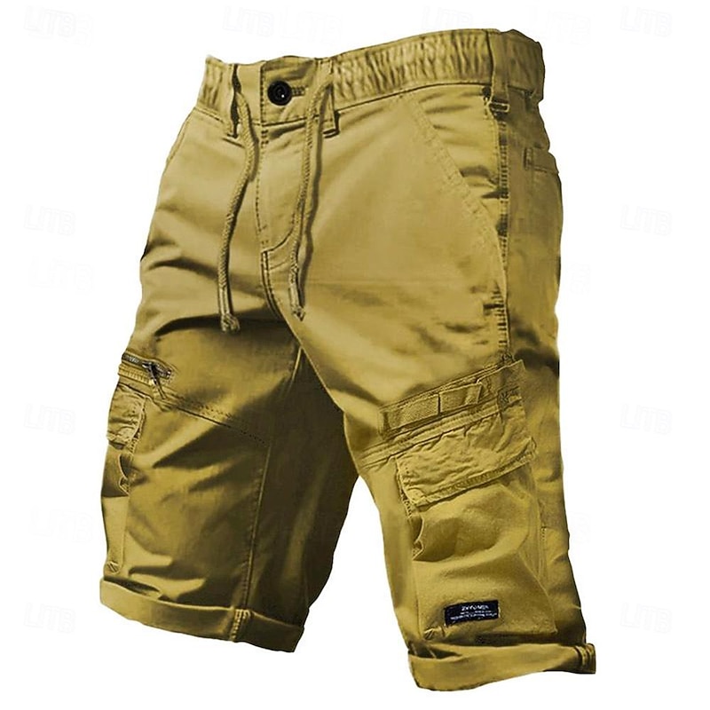 Men's Tactical Shorts Cargo Shorts Shorts Hiking Shorts Buttons Drawstring Zipper Pocket Plain Wearable Short Outdoor Daily Camping & Hiking Fashion Classic Black Army Green