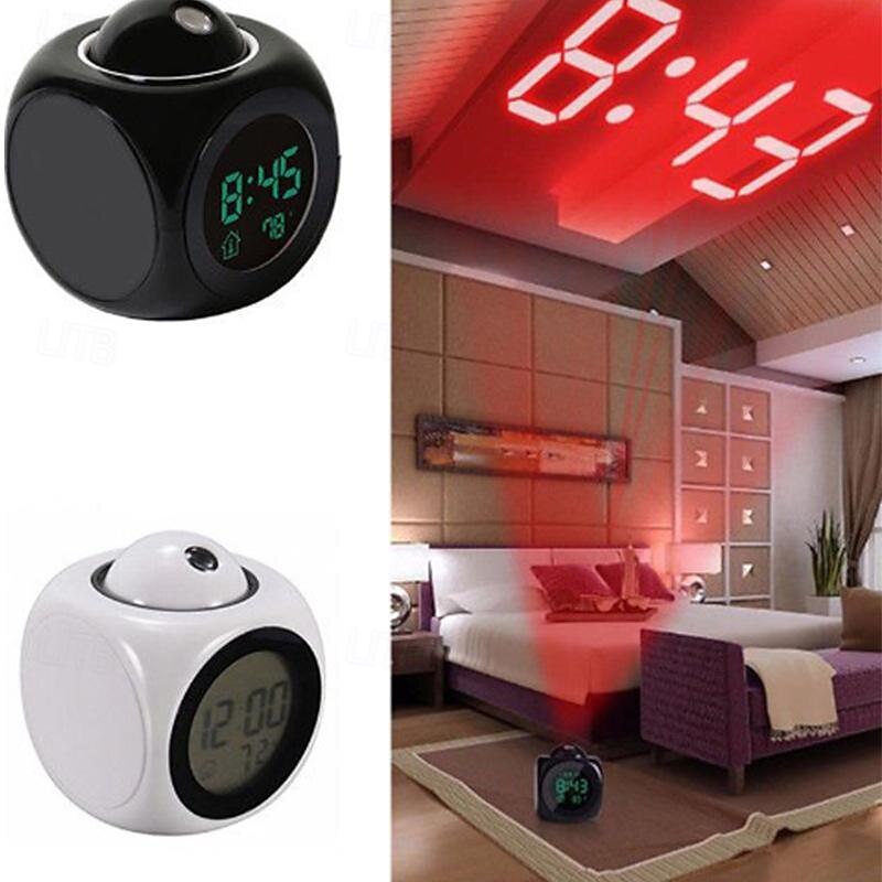 1pc Multifunctional Digital Alarm Clock  with Projector Light , Easy-to-Read LCD Display - Ideal for Bedroom and Living Room Decor