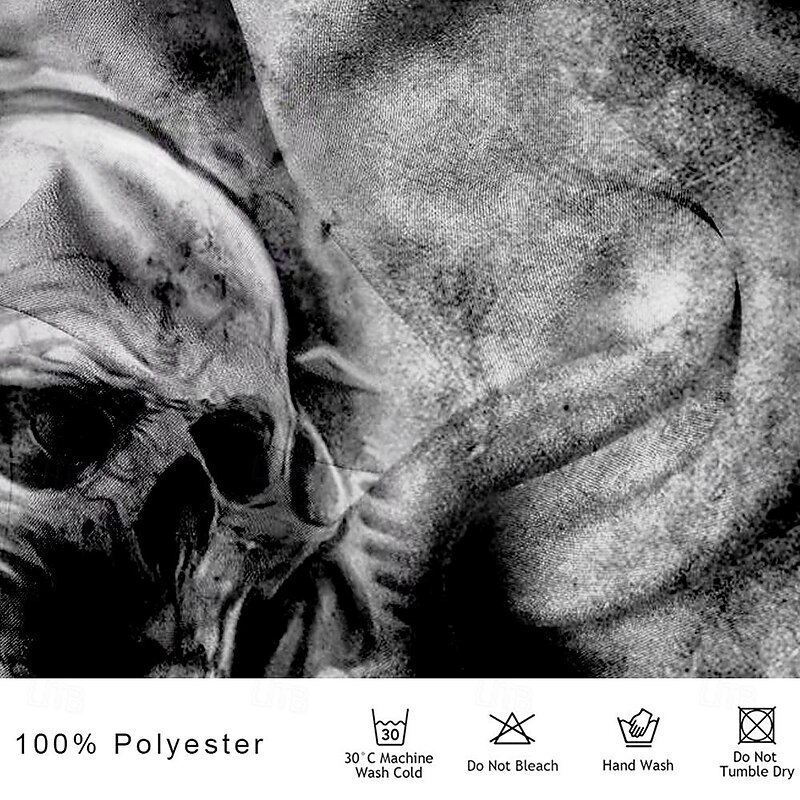 Men's Skull Shirt Button Up Shirt Long Sleeve Casual Dark Formal Summer Spring Fall Turndown Buttons Print Gray3