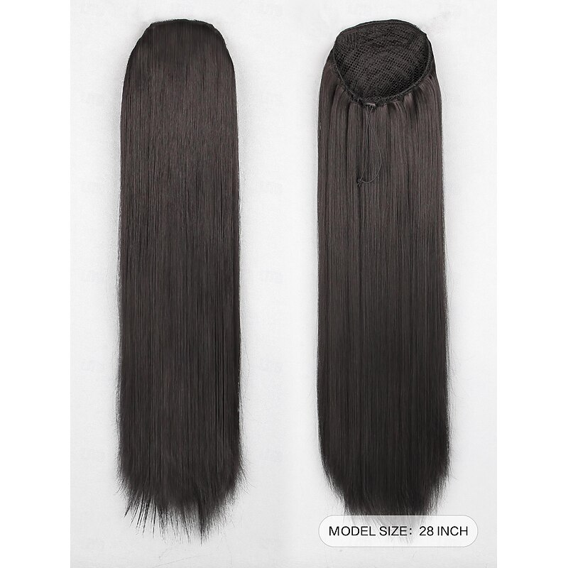 Drawstring Ponytails Adjustable / Braided Rope Synthetic Hair Hair Piece Hair Extension Straight 26 inch Daily Wear3