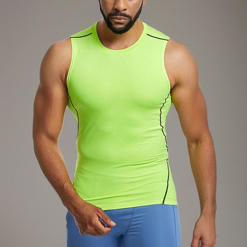 Men's T shirt Hiking Vest Sleeveless Crew Neck Tank Top Sleeveless Shirt Vest Top Outdoor Quick Dry Soft Sweat wicking Polyester Black White Red Climbing Camping / Hiking / Caving Traveling