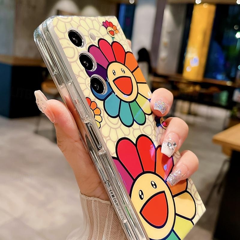 Phone Case For Samsung Galaxy Z Fold 6 Z Fold 5 Z Fold 4 Z Fold 3 Back Cover Ultra Thin Shockproof Flower Floral TPU4