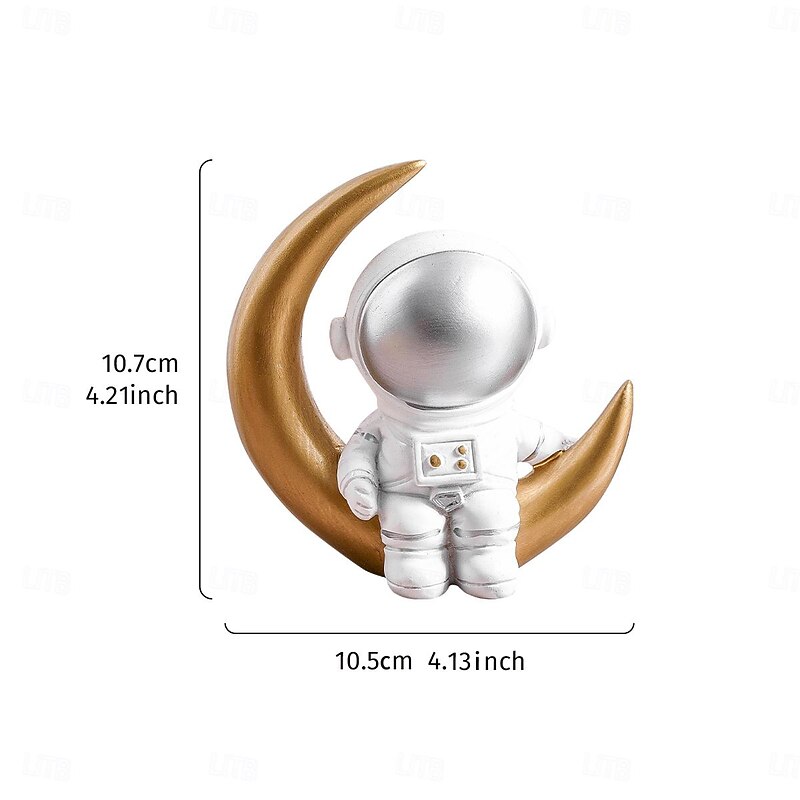 Resin Space Astronaut Figurine, Modern Cartoon Astronaut Model, Resin Craft Decor for Home, Office Desk, Student Gift & Desktop Display2