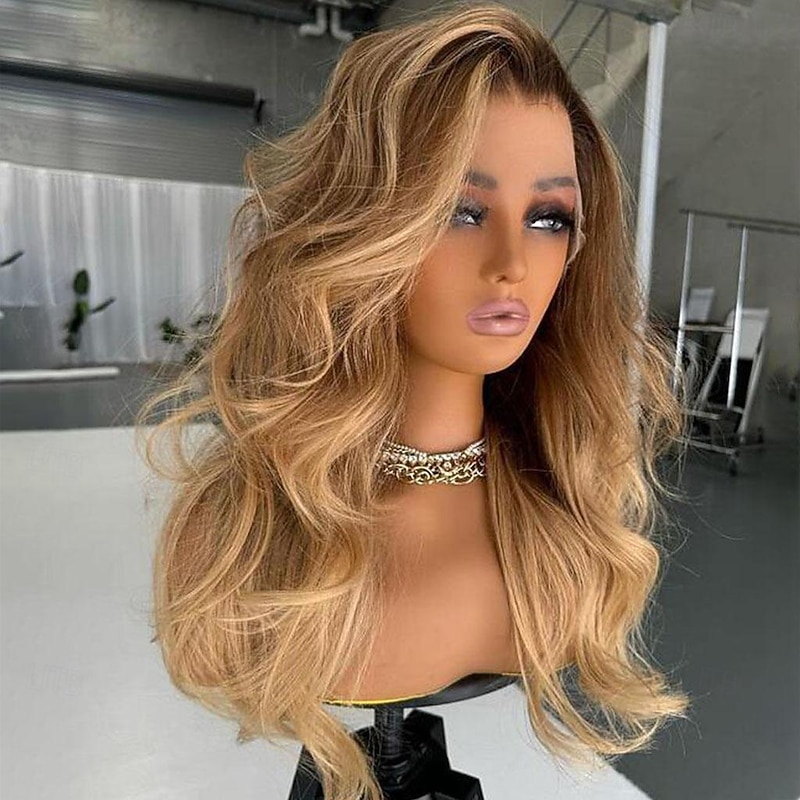 Remy Human Hair 13x4 Lace Front Wig Layered Haircut Brazilian Hair Wavy Multi-color Wig 130% 150% Density Ombre Hair Highlighted / Balayage Hair 100% Virgin Glueless For Women Long Human Hair Lace Wig2