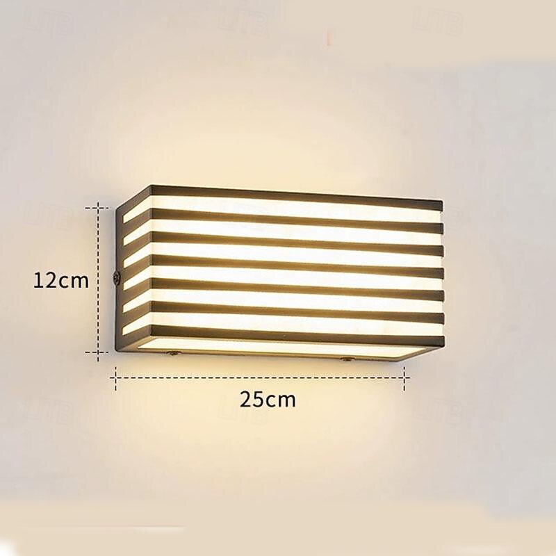 LED Outdoor Wall Lights 3-Color Light Waterproof 10/25cm Mounted Lamps Black Shell Patio Fence Cubic Warm Lighting Landscape Lamp for Outdoor Corridor Garden 110-240V4