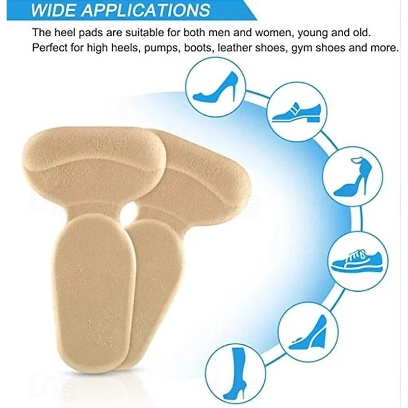 Comfortable Heels Cushioning Pads(Pairs),Heel Grips Cushion Protector Liner Pads Shoes Fit and Comfort Self-Adhesive Insoles Foot Care Preventing Chafing and Blisters4