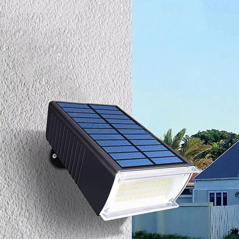 Solar Flood Lights for Outdoor dusk to dawn, 72 LED Waterproof Solar Security Wall Light with 2 Lighting Modes for Front Door, Backyard, Garden, Patio