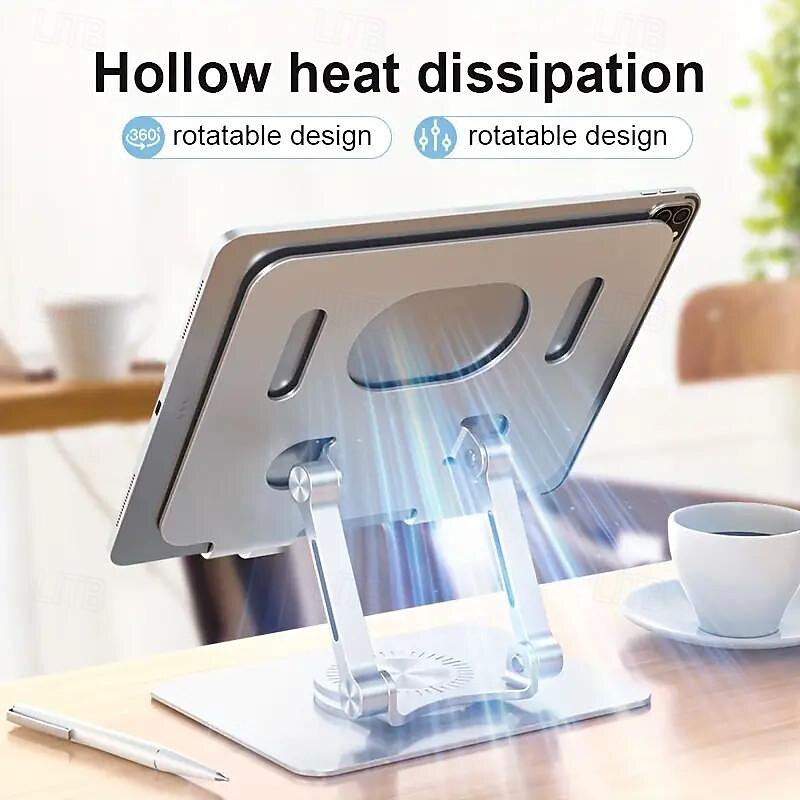 Aluminum Tablet Stand Folding Aluminum Profile 360 Rotation Hollow Cooling Stand2