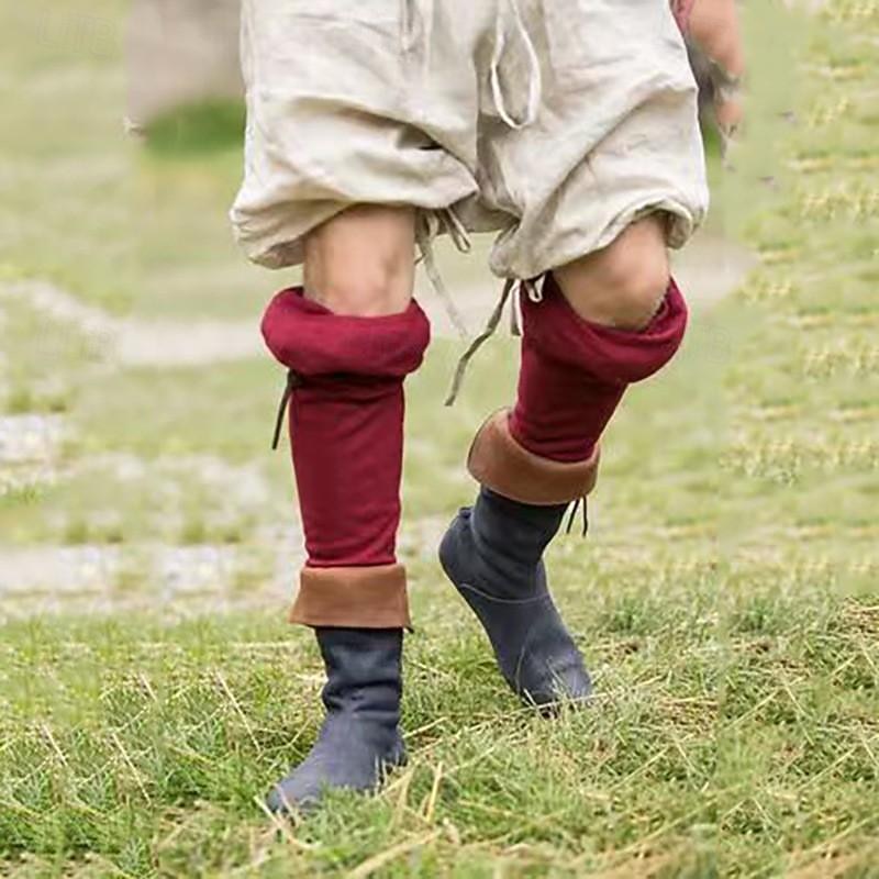 Medieval Renaissance Shoes Flat Jazz Boots Viking Crusader Fancy Dress Men's Masquerade Party / Evening LARP Ren Faire Adults' Shoes2