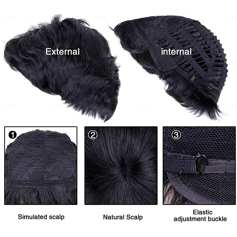 Mens Wig Short Hair, Mens Hair Replacement Wigs Mens's Black Wig for Men Hair Full Wig for Male Guy Daily Wear4