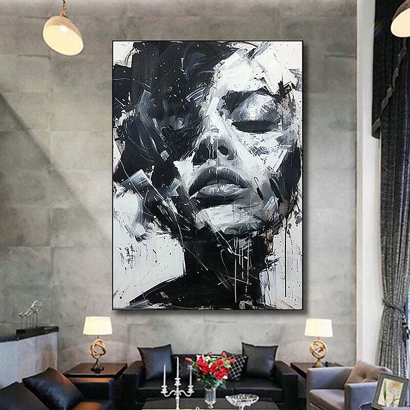 Abstract Lady Painting hand painted Woman Face oil painting Artwork Woman Canvas Decor hand painted  Wall Art Woman Sea Storm Canvas oil painting  Art Faceless Portrait Painting nude oil painting3