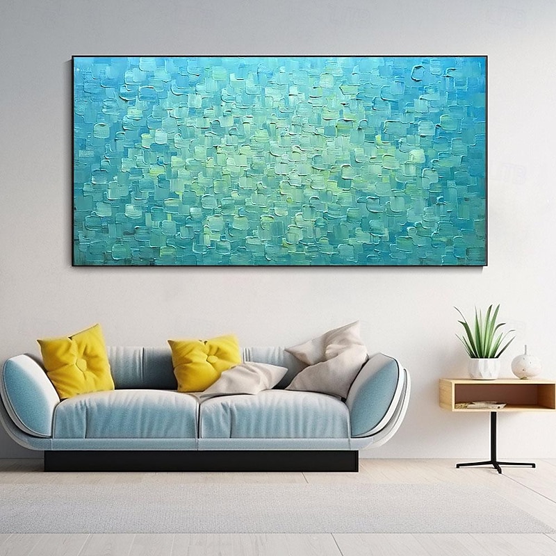 Oil painting handmade 3D Heavy Textured oil painting handmade Abstract Large Art Blue Water Reflection painting  Hand Painted Gallery Art painting on canvas wall Painting for living room artwork2