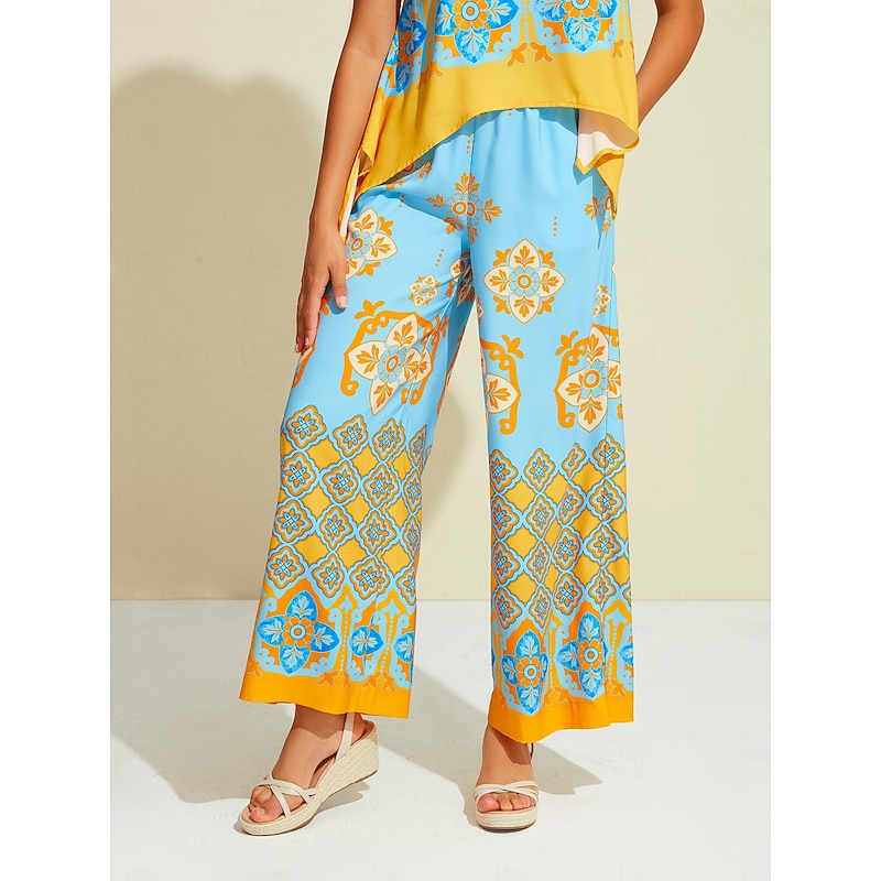 Satin Bohemia Wide Leg Pocket Pants3