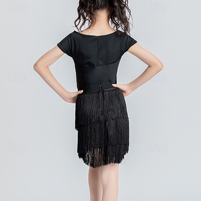 Kids' Dancewear Skirts Tassel Girls' Performance Daily Wear Sleeveless Natural Chinlon2