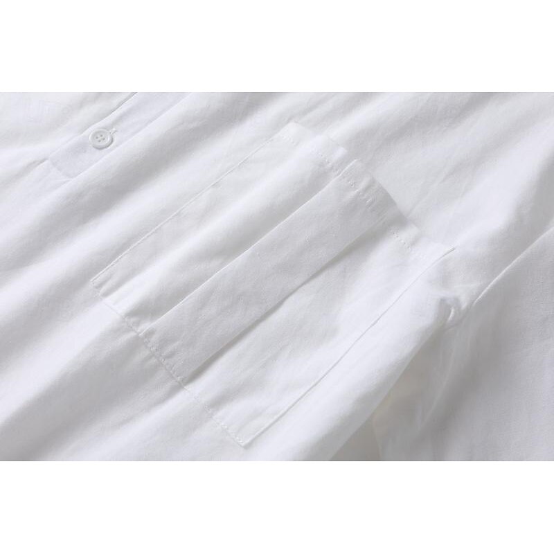 Men's Shirt Chinese Collar Shirt Mandarin Collar Shirt Popover Shirt Casual Shirt Plain Vacation Street White Yellow Sky Blue Green Short Sleeve Band Collar Summer Clothing Apparel Button-Down4