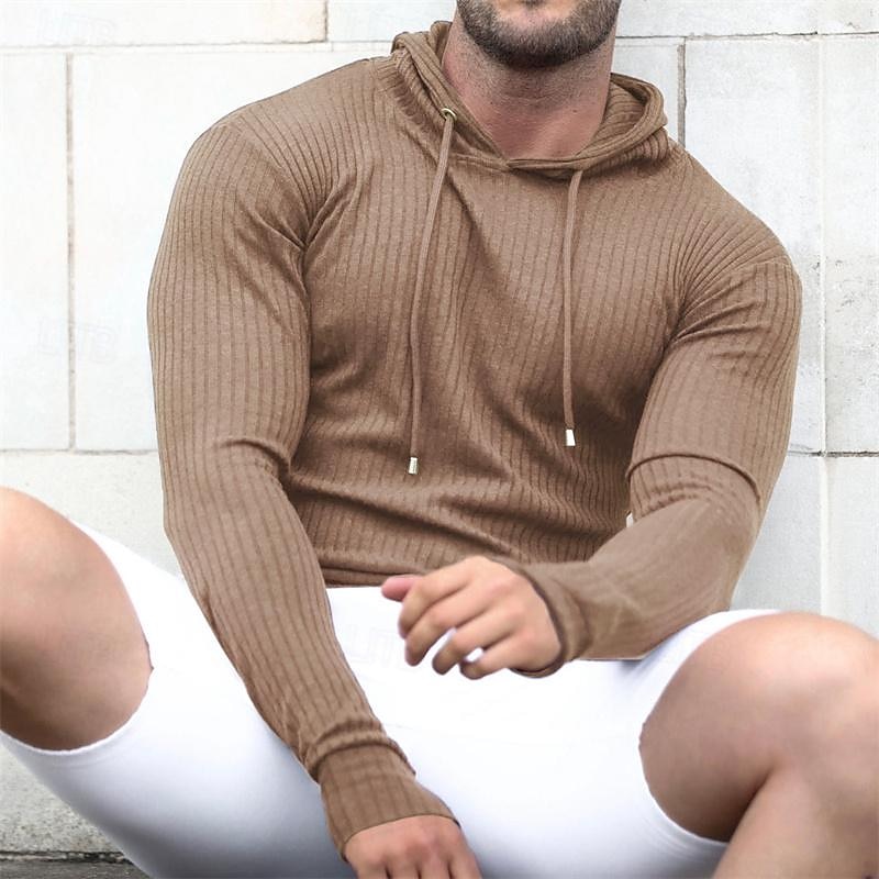 Men's Hoodie Long Sleeve Hoodie Casual Athleisure Solid Colored Soft Breathable Gym Workout Walking Jogging Sportswear Activewear Black White Army Green