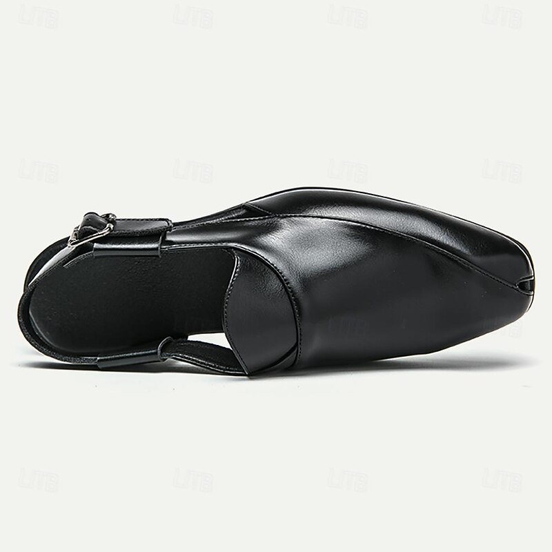 Men's Genuine Leather Open-Back Clogs & Mules - Comfortable Slip-On Formal and Casual Footwear 6