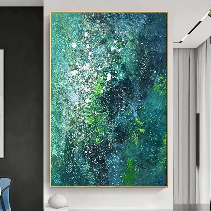 Handmade Oil Painting Canvas Wall Art Decoration Modern Green Abstract Texture for Home Room Decor Rolled Frameless Unstretched Painting4