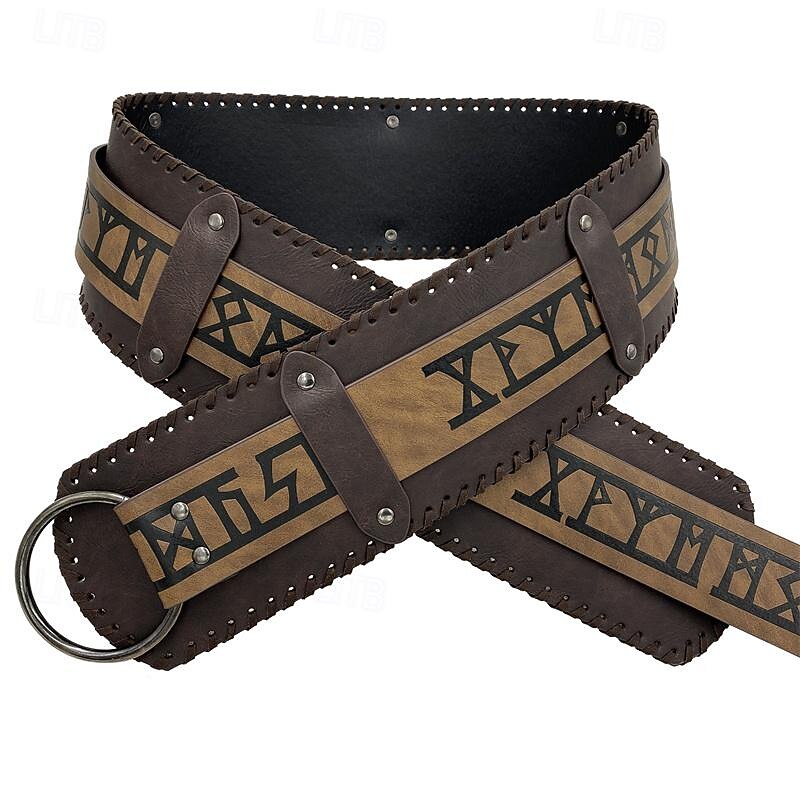 Punk & Gothic Medieval Renaissance Masquerade Waist Belt Viking Celtic Knight Fancy Dress Men's Women's Unisex Viking Carnival Masquerade Stage Renaissance Fair LARP Adults' Waist Belt3