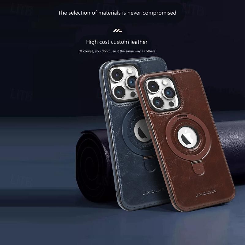 Phone Case For iPhone 15 14 Pro Max Plus 13 12 11 Pro Max Back Cover with Stand Holder Support Wireless Charging Shockproof Retro TPU PC3