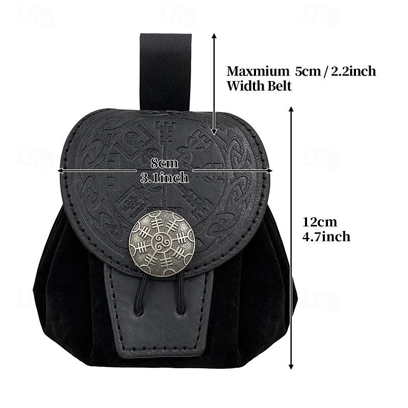Retro Vintage Punk & Gothic Medieval Bag Belt Pouch Dice Bag Ranger Elven Fancy Dress Men's Women's Unisex Celtic Viking Fantasy Carnival Masquerade Stage Renaissance Fair LARP Adults' Bag4