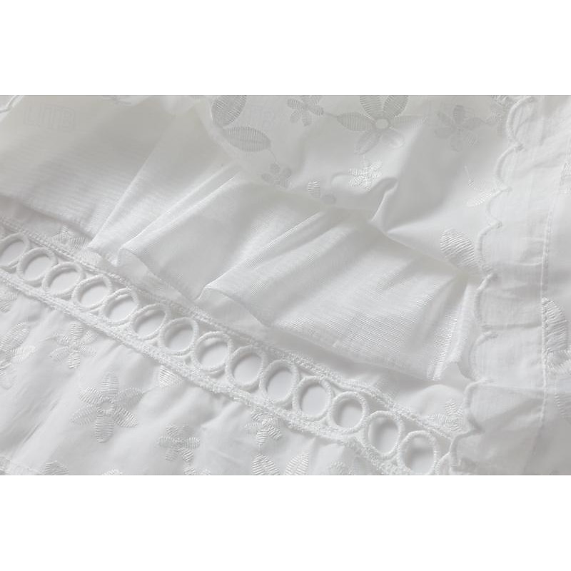 Women's Mini Dress White Dress Graduation Dress Lace Dress Sundress Fashion Casual Daily Loose Fit Plain Sleeveless Crew Neck White Summer Spring4