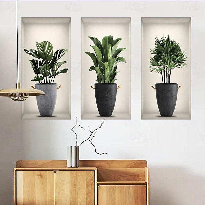 Self-Adhesive 3D Plant Wall Stickers - Waterproof, Dirt-Resistant, Easy Peel-and-Stick Decals for Living Room, Bedroom, Kitchen, and Office - Transform Your Home2