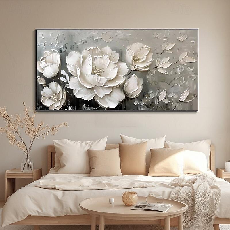 Foral Oil Painting hand painted Abstract 3D flower Art Canvas oil painting handmade Natural landscape oil painting Home Decoration Rose Flower Oil Painting Wall Art Handmade Gifts