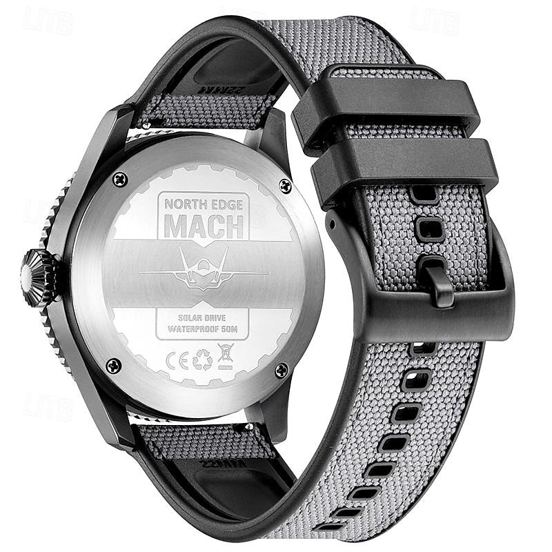 NORTH EDGE Men Quartz Watch Business Luminous Waterproof TPU Nylon Strap Watch2