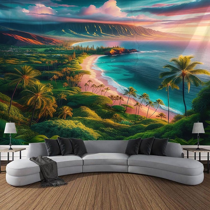Desert Palm Tree Hanging Tapestry Wall Art Large Tapestry Mural Decor Photograph Backdrop Blanket Curtain Home Bedroom Living Room Decoration2