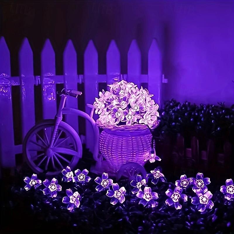 Elegant Wedding Reception Party Solar String Lights, Flower String Lights 33 Ft 100LED 8 Modes Wedding Party Purple Lights for Christmas Indoor Outdoor Bedroom Birthday Decorations4