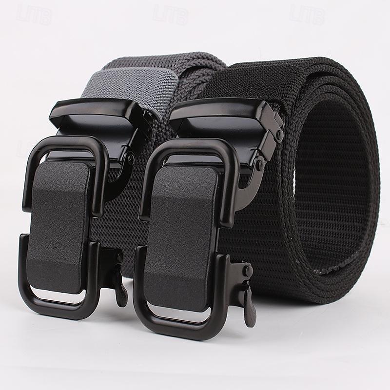 Men's Belt Waist Belt Black Navy Blue Nylon Alloy Durable Adjustable Plain Outdoor Daily