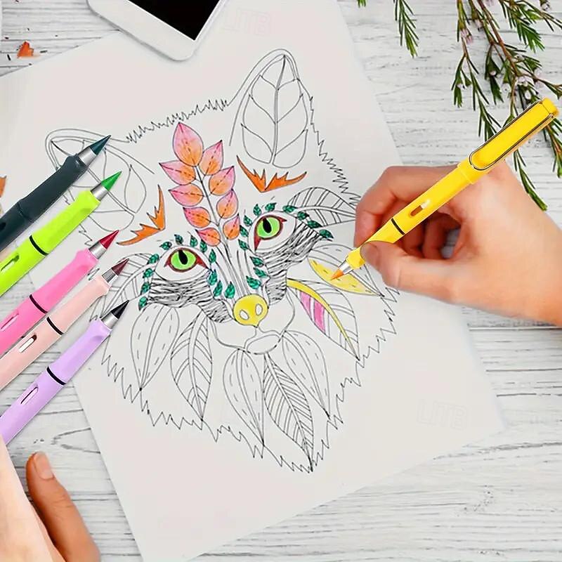 12 Color Erasable Lead Position-style Pencils 's Color Pens Do Not Sharpen Student Drawing Pencils