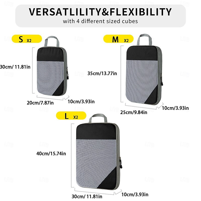 6 Pack Compression Packing Cubes for Suitcases, 6 Set Packing Cubes Travel Organizer, Compressible Travel Packing Organizers Travel Essentials2