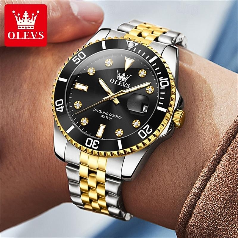 New Olevs Olevs Fashion Trend Men'S Business Watch Calendar Luminous Simple Leisure Hundred With Quartz Watch Waterproof Sports Men'S Wristwatch