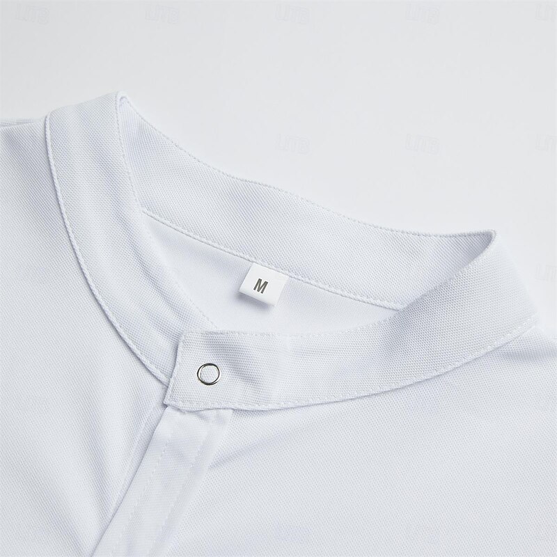 Men's Shirt T Shirt Cardigan Tee Top Short Sleeves Crew Neck Summer Plain Fashion Designer Basic Buttons Vacation Street Going out White Light Grey Top Tee for Men4