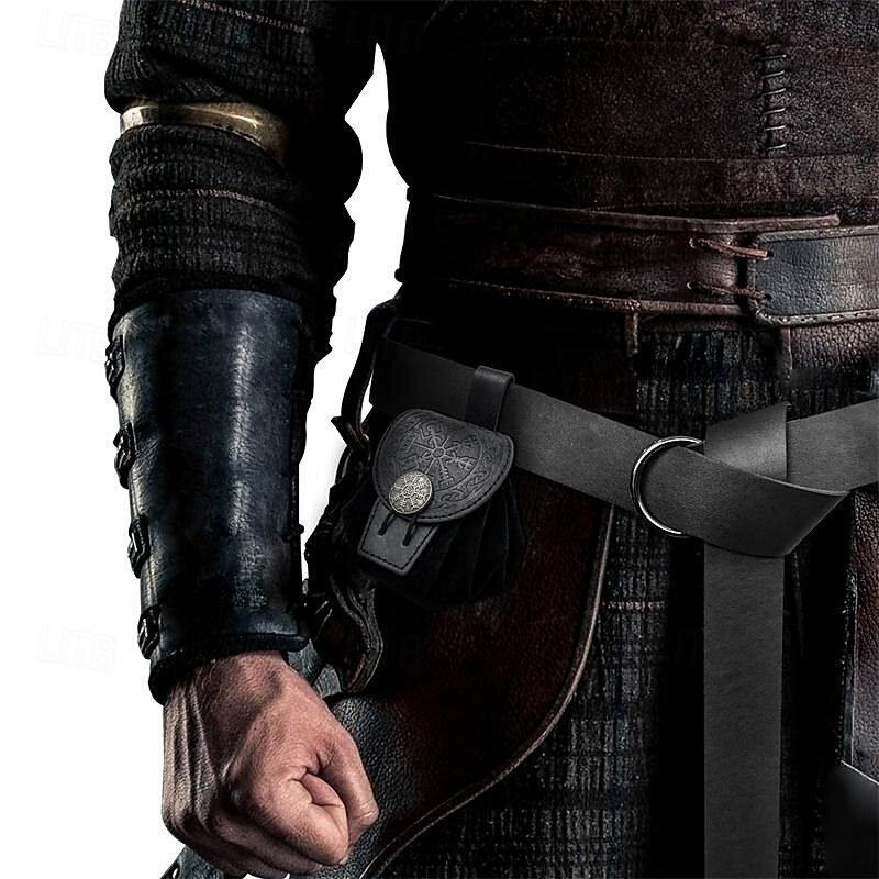 Retro Vintage Punk & Gothic Medieval Bag Belt Pouch Dice Bag Ranger Elven Fancy Dress Men's Women's Unisex Celtic Viking Fantasy Carnival Masquerade Stage Renaissance Fair LARP Adults' Bag2
