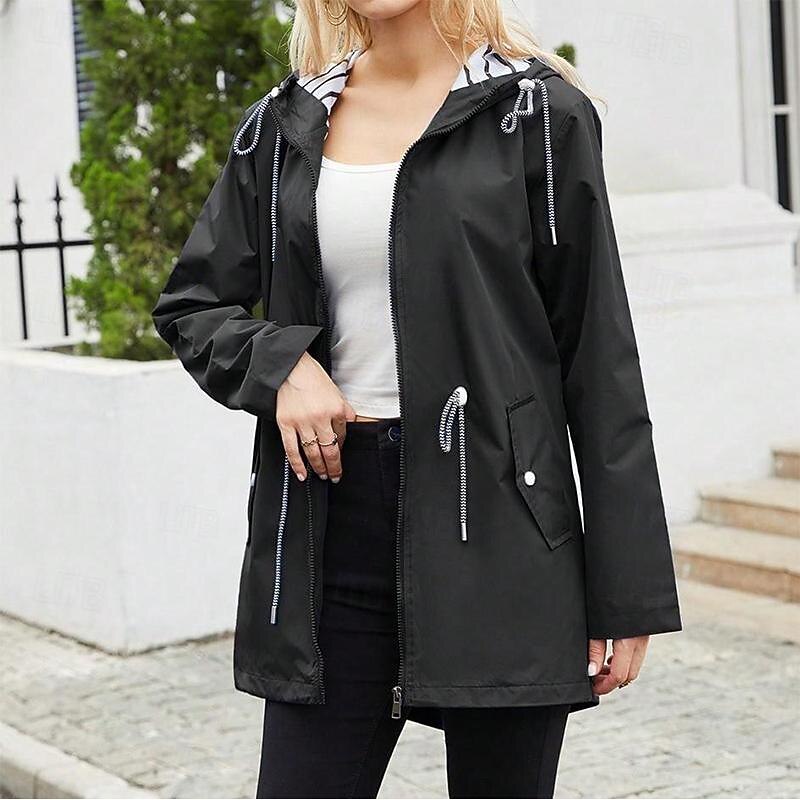 Women's Hiking Raincoat Raincoat Outdoor Waterproof Quick Dry Lightweight Jacket Camping / Hiking / Caving Traveling Black Yellow Pink Red Blue