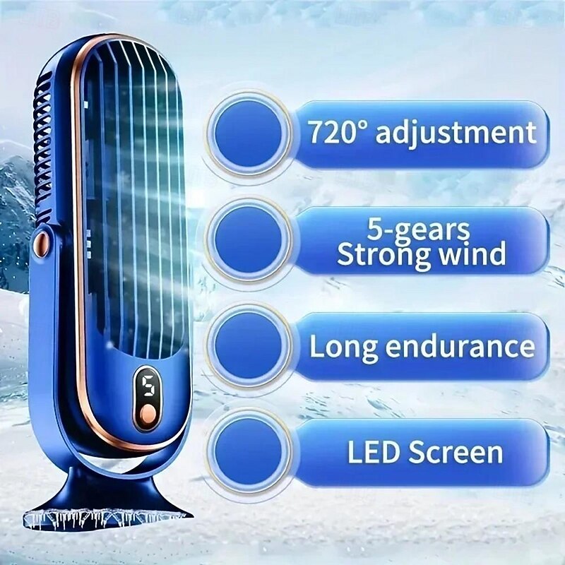 Portable Air Conditioner Fan, Large Battery Dual Motor Household Small Air Cooler, 5-speed Air Cooling Fan 720 ° Surround Air Blower, Office, Tourism, Camping, Outdoor RV Portable USB Fan, Thanksgiving Halloween Christmas Gift4