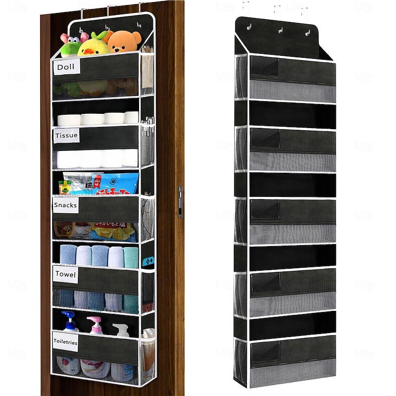 5-Shelf Over-the-Door Storage Organizer -Back to School Space-Saving Hanging Design with 10 Extra-Large Capacity Pockets - Perfect for Bedroom Bathroom Food Pantry and Home Storage3