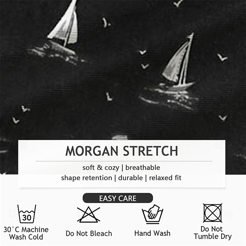 Men's Sailboat Dress Pants Mid Waist Business Casual Formal Wedding Dailywear Pocket Straight Leg Trousers Summer Spring Fall 3D Print Black White3