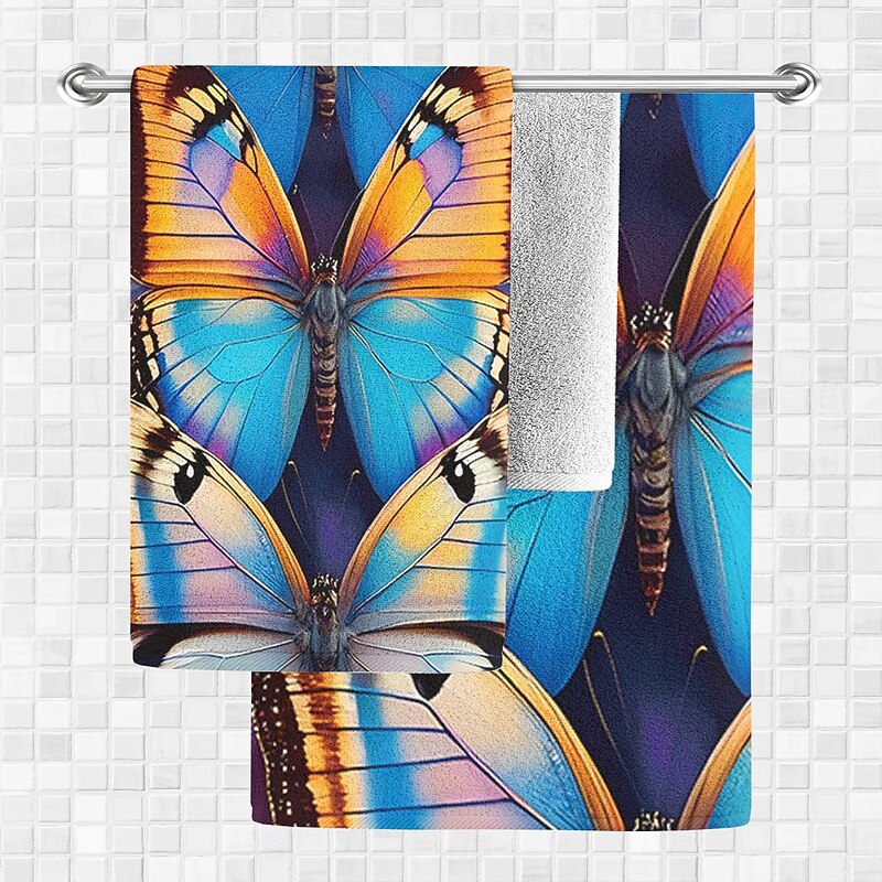 Watercolor Rainbow Butterfly Beach Towel 100% Micro Fiber Oversized Beach Towel Soft and Quick-drying Bathroom Towel Super Absorbent Towel Lightweight Suitable for Outdoor Travel4