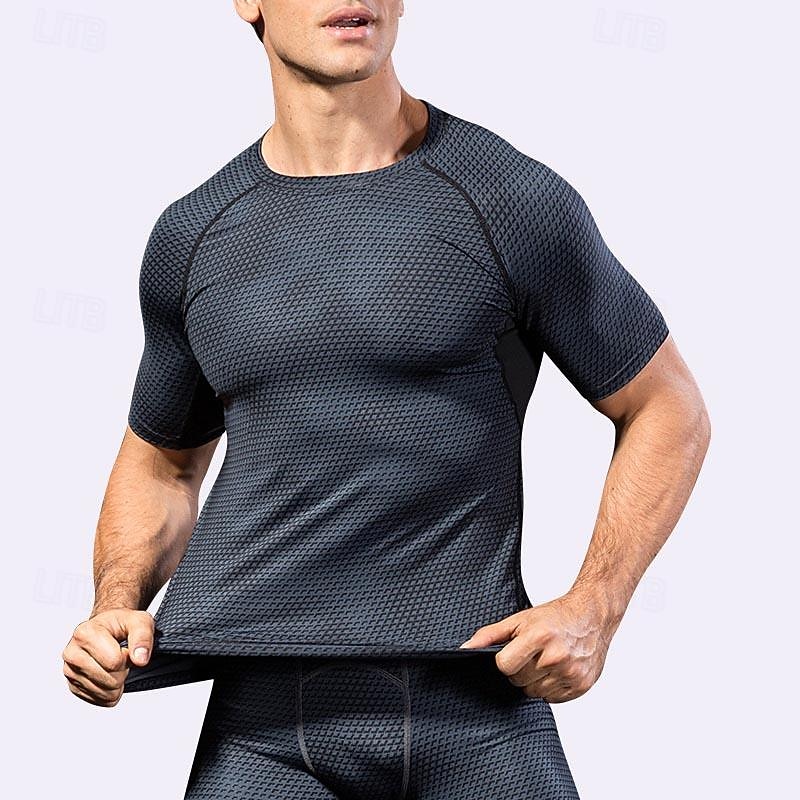 Men's Running T-Shirt Short Sleeve Tee Tshirt Casual Athleisure Solid Colored Quick Dry Soft Breathable Gym Workout Walking Jogging Sportswear Activewear Black White Red