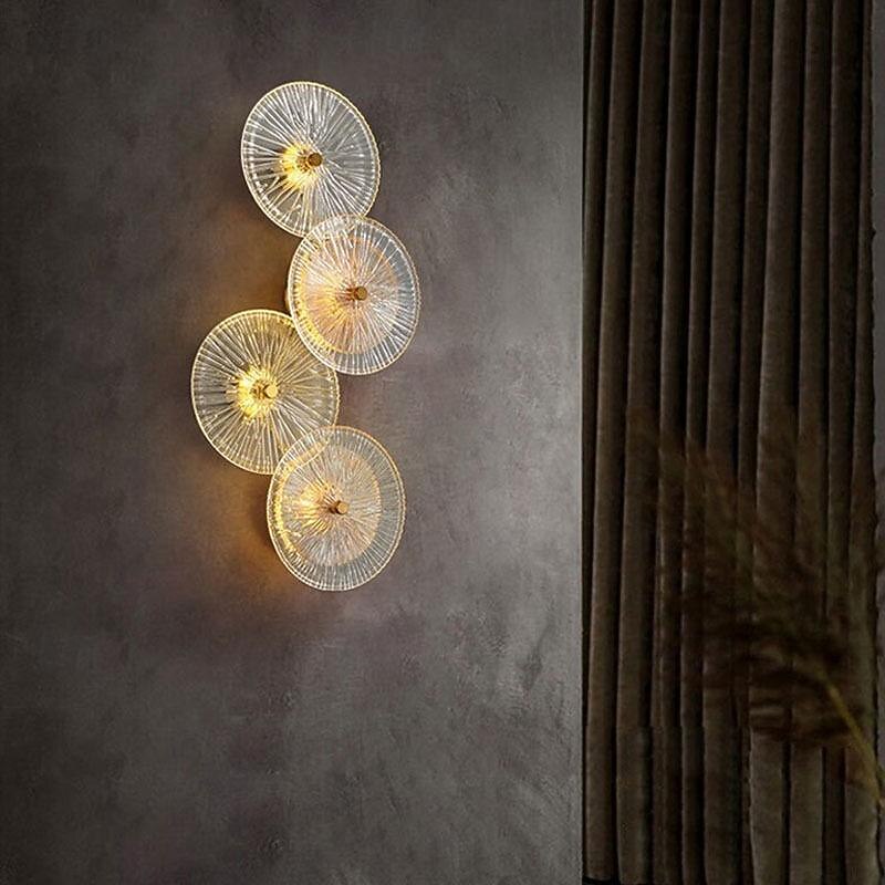 LED Indoor Wall Light 4/6-Lights Postmodern Luxury Clear Glass Wall Lamps for Living Room Bedroom Bedside Decoration Lighting Reading Lamp 110-240V2