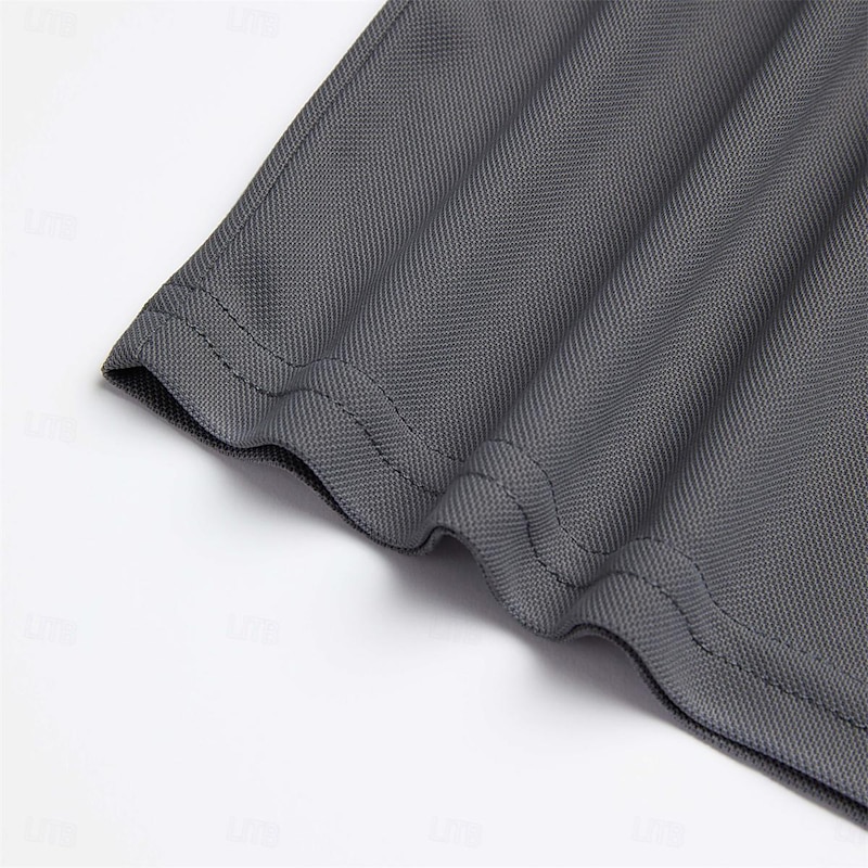 Men's Polo Shirt Golf Shirt Casual Holiday Lapel Quarter Zip Short Sleeve Fashion Basic Color Block Quarter Zip Summer Regular Fit Light Blue Black White Khaki Dark Grey Polo Shirt4