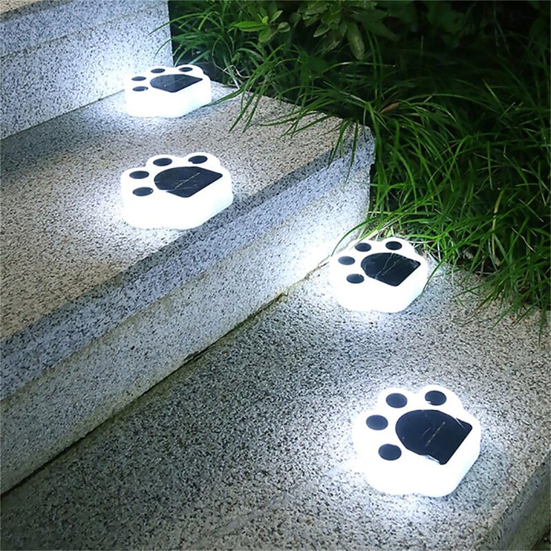 1/4pcs Outdoor Solar Cat Paw Lawn Lights, Solar Cute Cat Paw Deck Lights Ground Lamps LED Cat Paw Scene Light Landscape Light2
