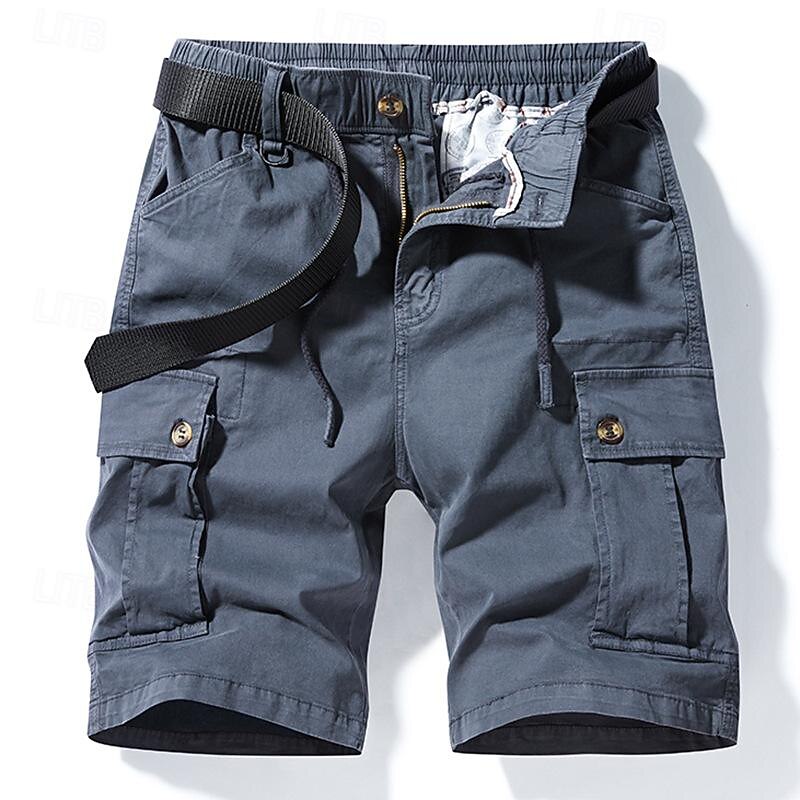 Men's Tactical Shorts Cargo Shorts Shorts Elastic Waist Multi Pocket Plain Wearable Knee Length Outdoor Daily Camping & Hiking Fashion Classic Black Yellow3