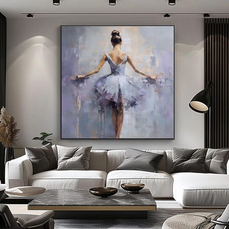 Handmade Oil Painting Canvas Wall Art Decoration Modern Figure Ballerina Girl for Home Dance Studio Decor Rolled Frameless Unstretched Painting4