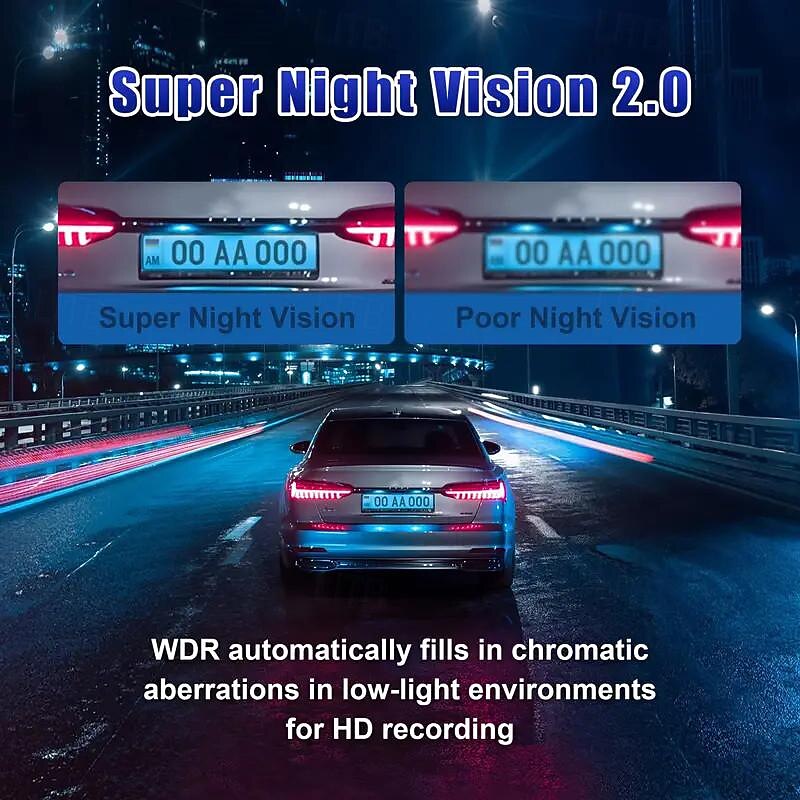 Car Car Recorder 4K Full UHD Car Camera Front and Rear Car Car Recorder with Night Vision 24 Hour Parking Mode WDR Motion Detection3
